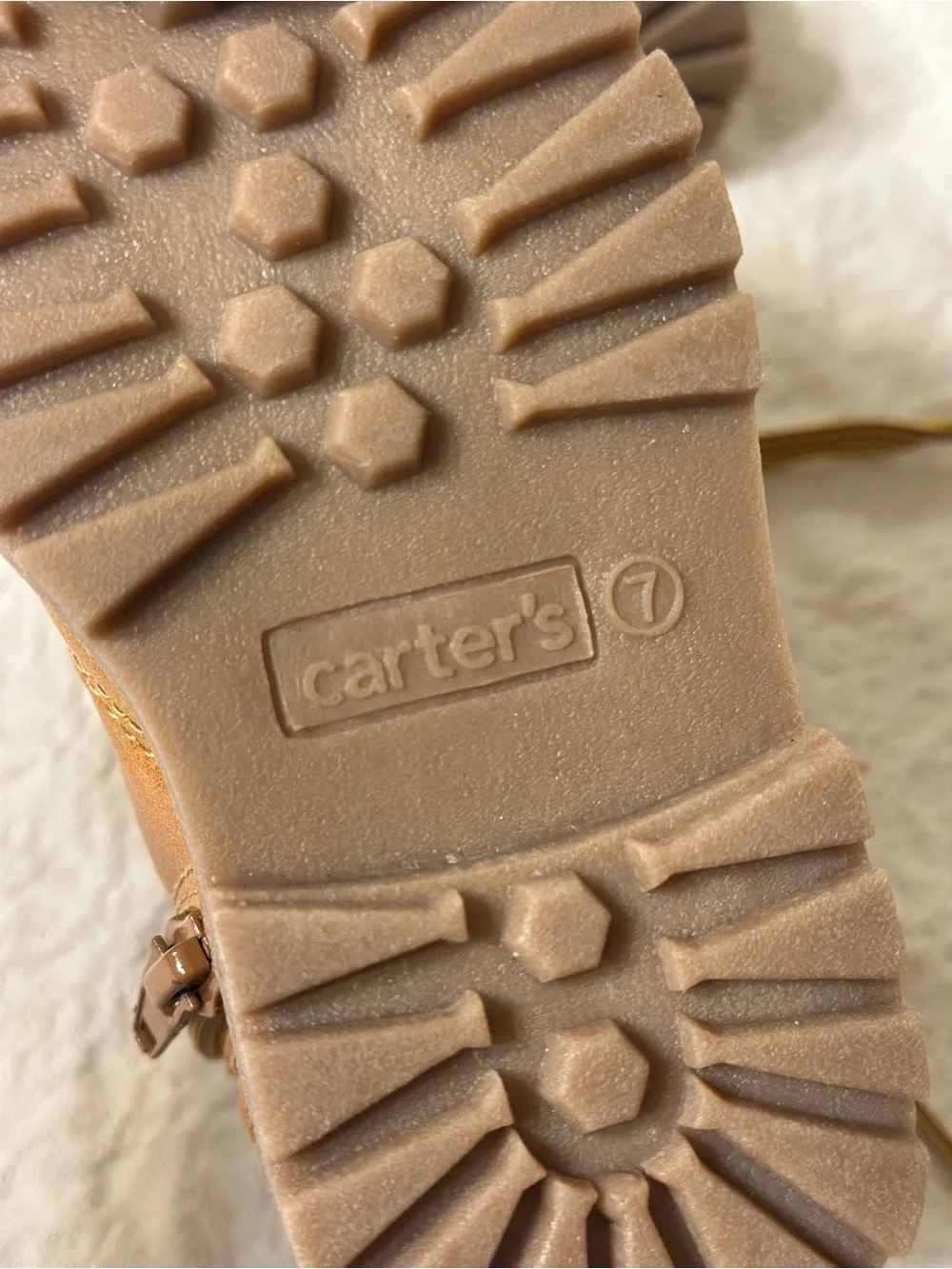 Carter's Brown Tan Kids Lace-Up Ankle Boots - Size 7